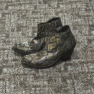 Snake Print Ankle Boots